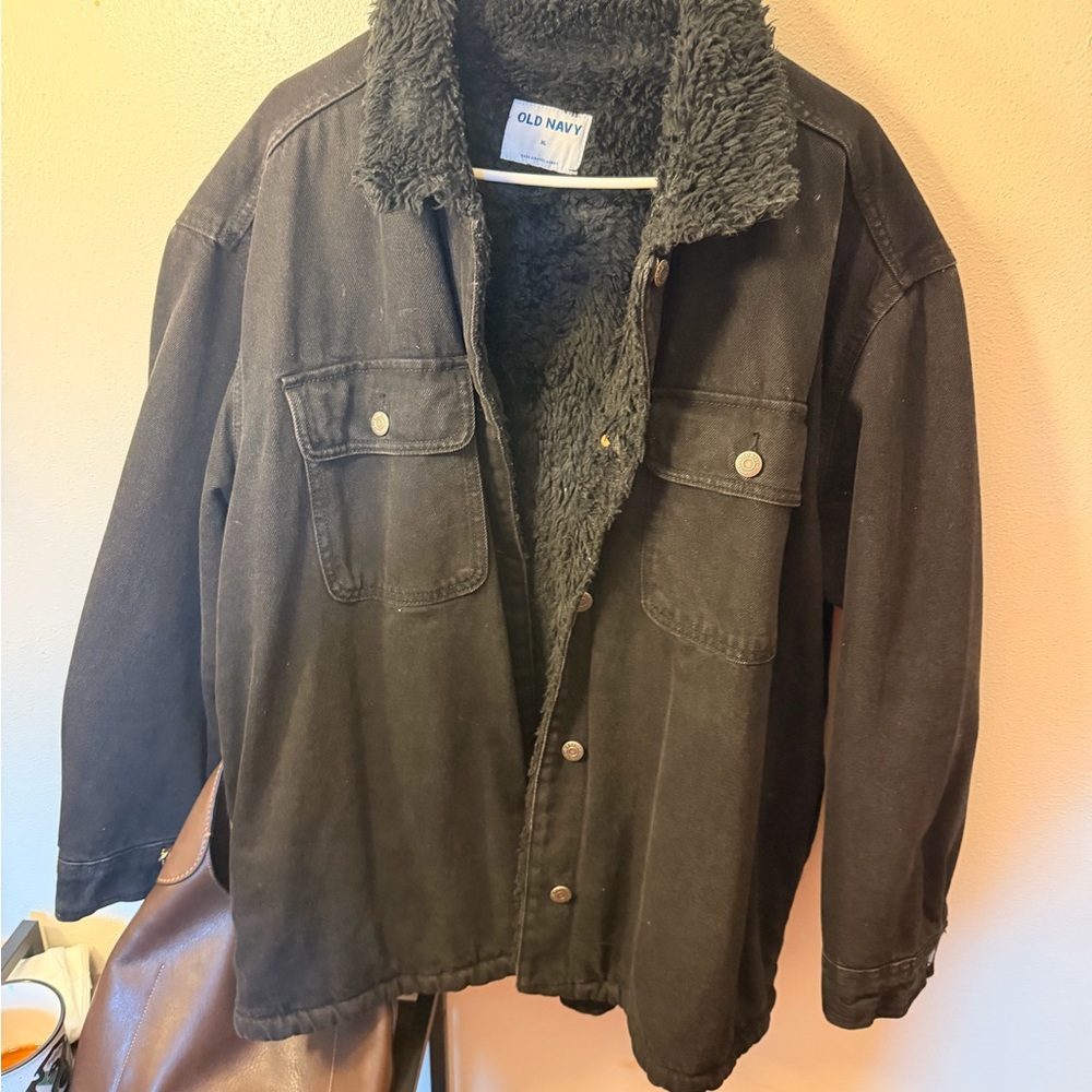 Old Navy Black Fleece-Lined Jacket